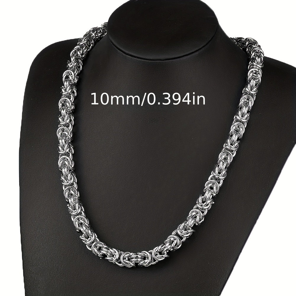 Handmade king chain stainless steel jewelry for men – silver-colored necklace