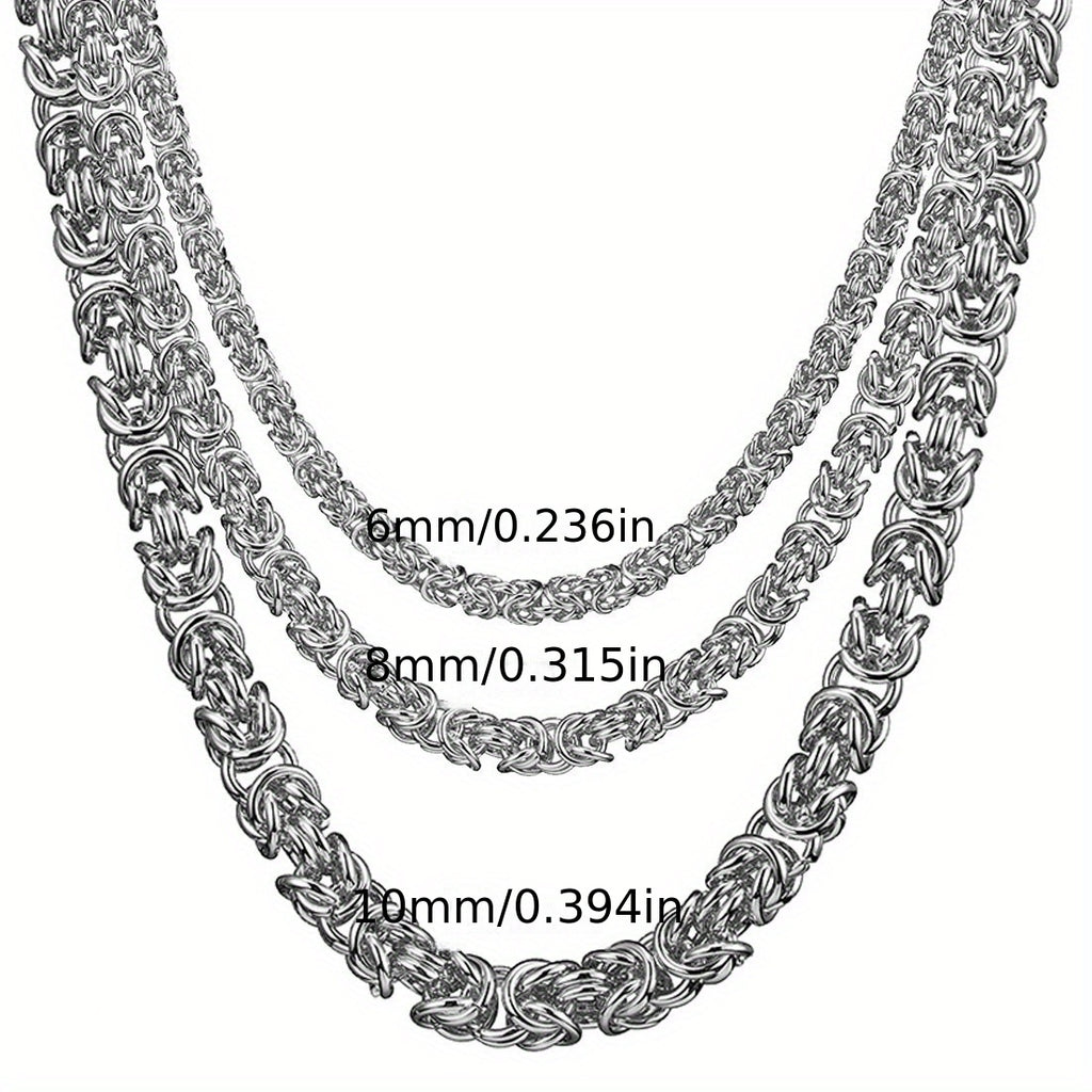 Handmade king chain stainless steel jewelry for men – silver-colored necklace