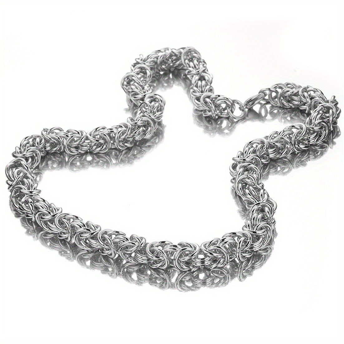 Handmade king chain stainless steel jewelry for men – silver-colored necklace