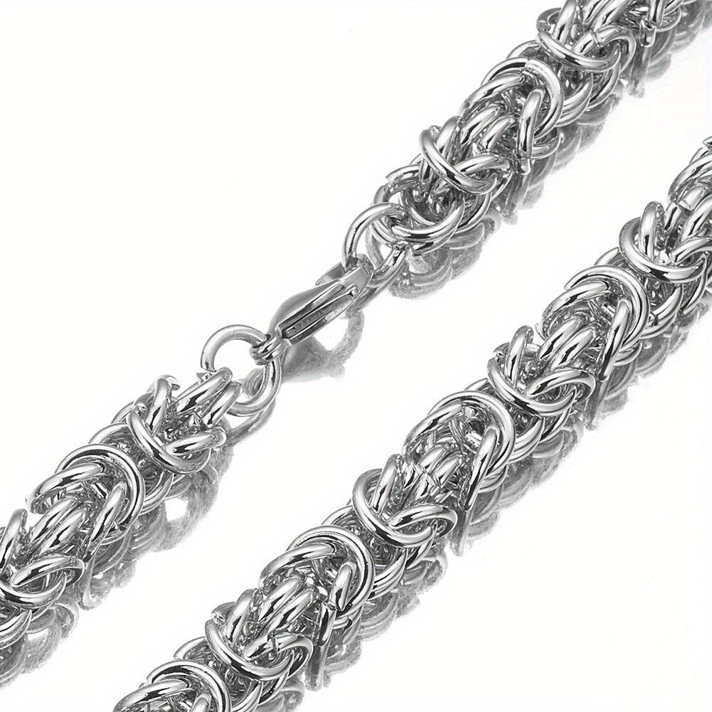 Handmade king chain stainless steel jewelry for men – silver-colored necklace