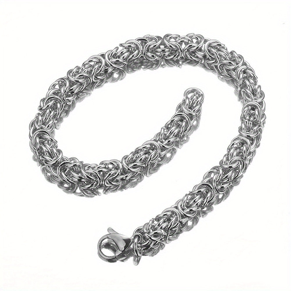 Handmade king chain stainless steel jewelry for men – silver-colored necklace