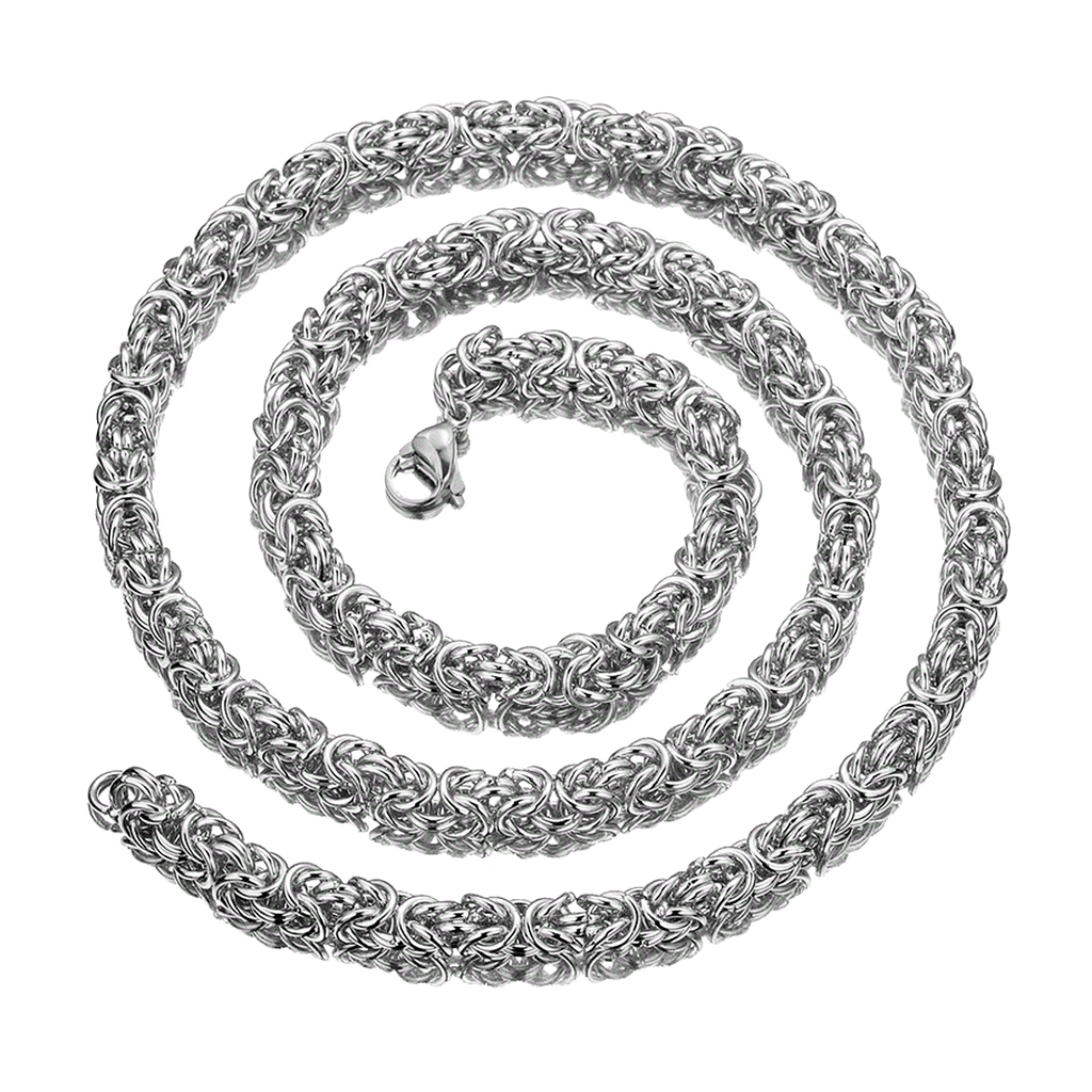 Handmade king chain stainless steel jewelry for men – silver-colored necklace