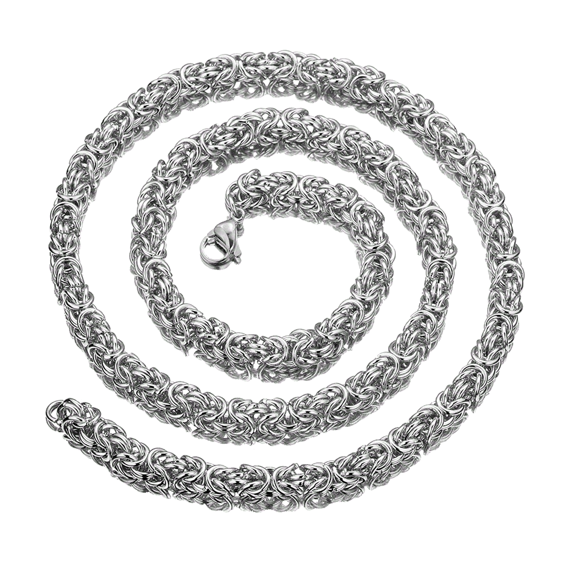Handmade king chain stainless steel jewelry for men – silver-colored necklace