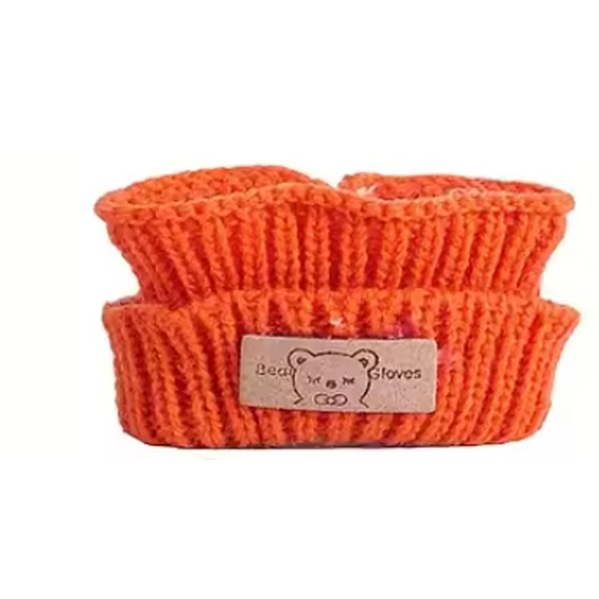 Oranges Outfit Set für Labubu Figuren Strickjacke Hose & Mütze aus Strickmaterial perfekt für Sammler und Fans