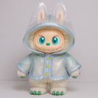 Transparenter Regenmantel für Labubu Figuren – Schutzjacke mit Kapuze