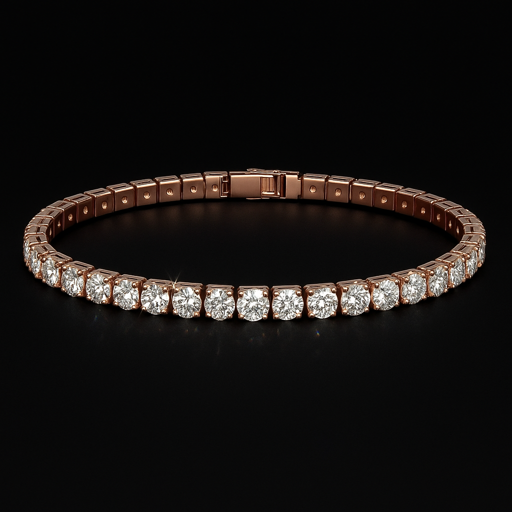 925 Silver Rose Gold  Tennis Bracelet