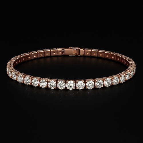 925 Silver Rose Gold  Tennis Bracelet