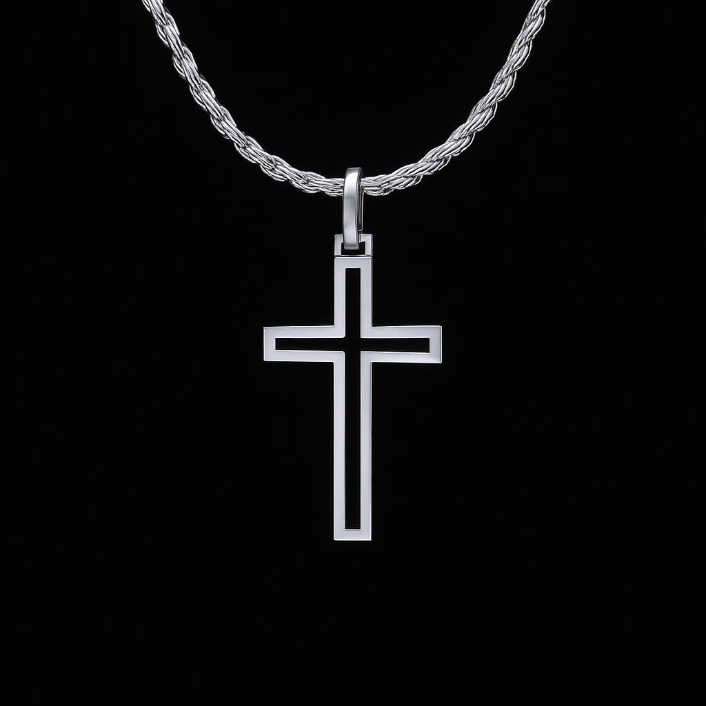 Minimalistische Kreuzkette mit 18K Vergoldung – 925 Sterling Silber