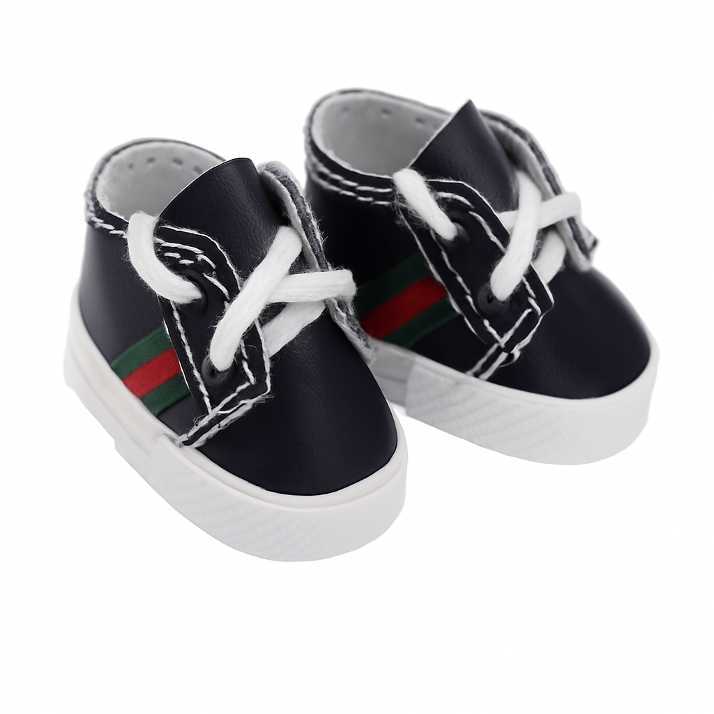 Mini Sneaker „Classic Black“ – Puppenschuhe für Labubu Figuren