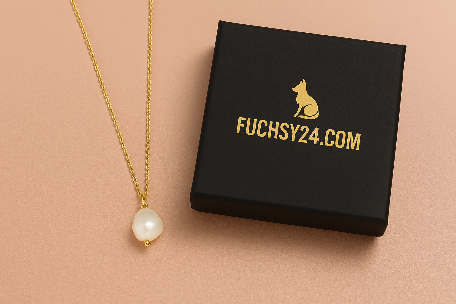 Timeless elegance – baroque pearl necklace in gold look / 925 sterling silver