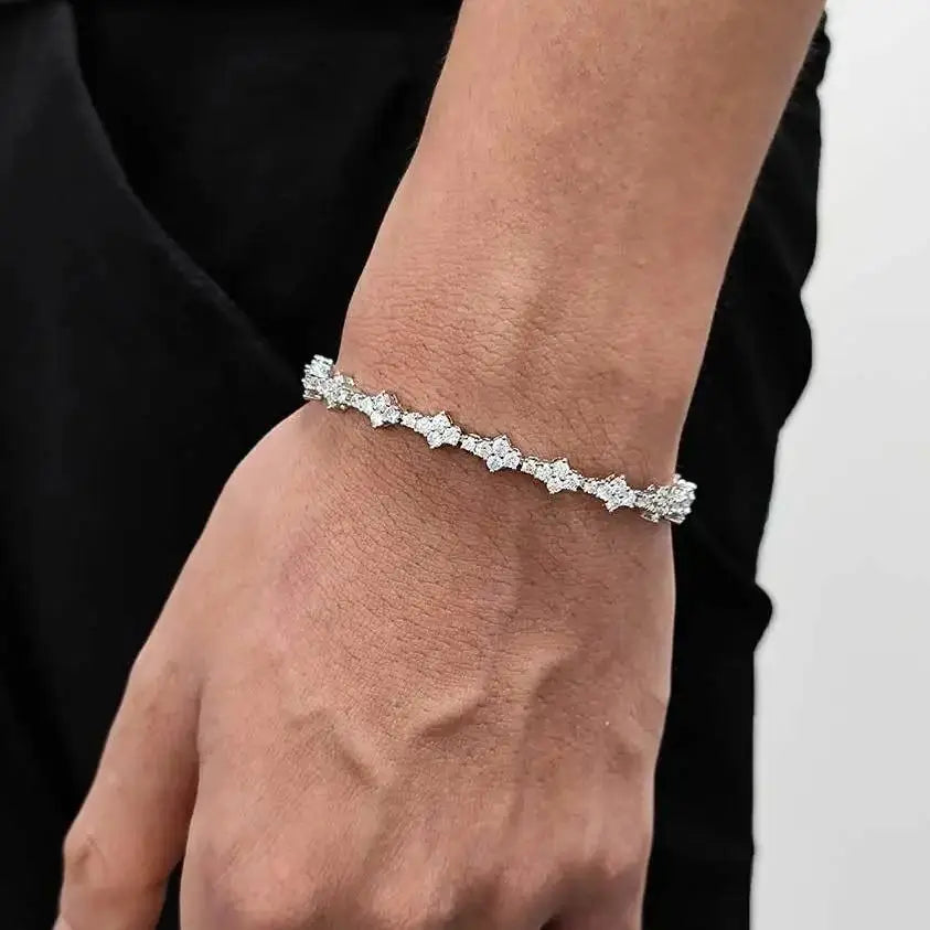 Exklusive Tennisarmband für Männer18K Gold oder klassischem Silber-Look