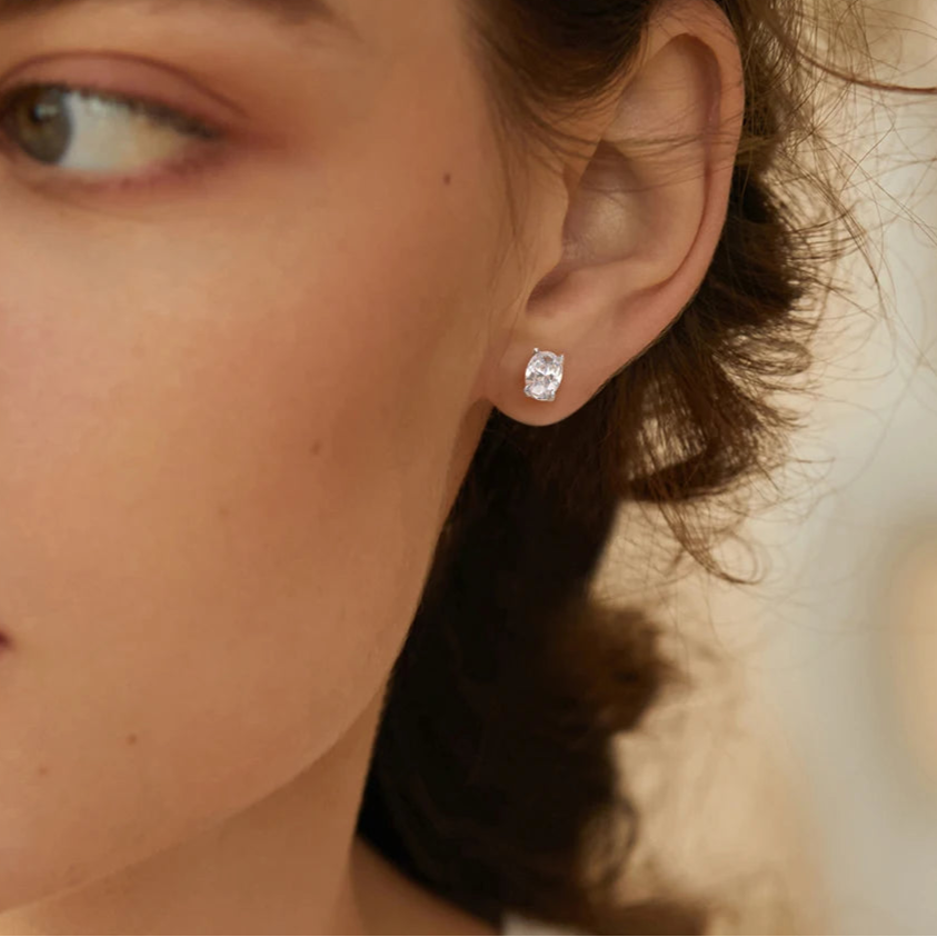 Elegante 925er Sterling Silber Zirkonia-Ohrstecker für Damen