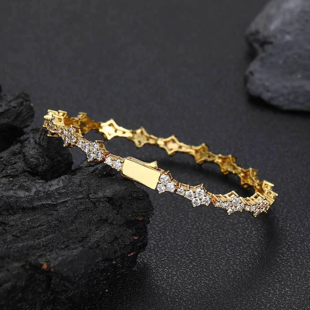 Exklusive Tennisarmband für Männer18K Gold oder klassischem Silber-Look