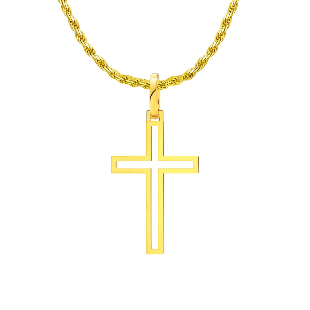 Minimalistische Kreuzkette mit 18K Vergoldung – 925 Sterling Silber