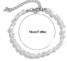 Elegantes Schmuck-Set: Choker-Halskette & Armband mit Imitationsperlen – Vintage & Stilvoll