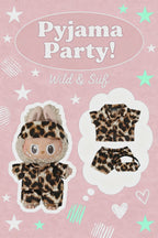 Leoparden-Outfit Set für Labubu Figuren – Shirt, Shorts & Schlafmaske
